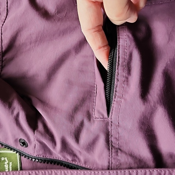 Eddie Bauer Women's Hooded Zippered Coat in Eggplant Size XL - Picture 4 of 11